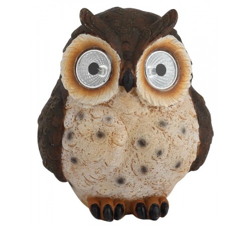 Cветильник садовый декоративный Сова коричневая на солнечной батарее ERAFYS01-12 полистоун, 13 см  Б0044844  ЭРА