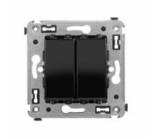 Кнопка двухклавишная в стену, "Avanti", "Черный квадрат"  4402154  DKC