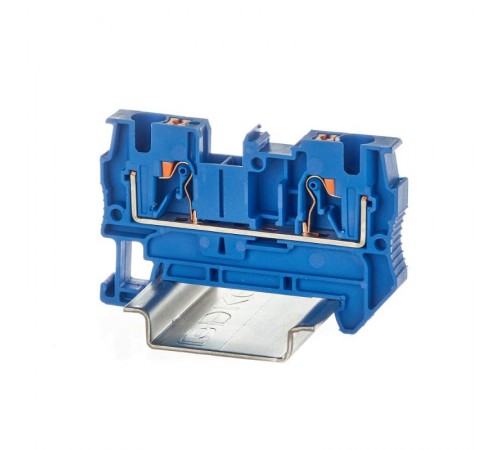 Клемма проходная, зажим push-in, 2 точки подключения, 4 кв.мм, синяя  VPR-4-BU  DKC
