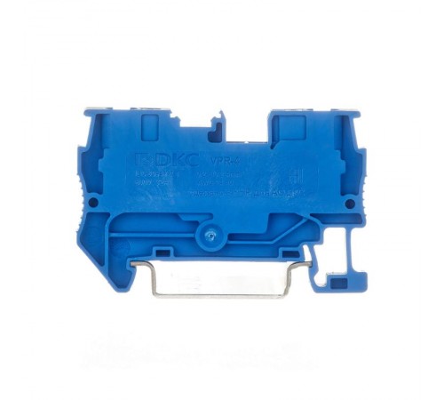 Клемма проходная, зажим push-in, 2 точки подключения, 4 кв.мм, синяя  VPR-4-BU  DKC