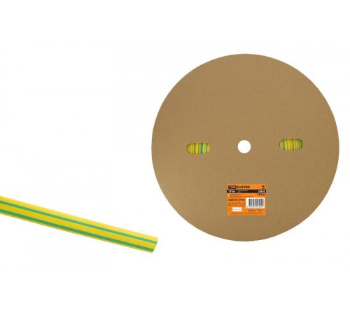 Термоусаживаемая трубка ТУТнг 8/4 желто-зеленая (100 м/ролл)   SQ0518-0010  TDM