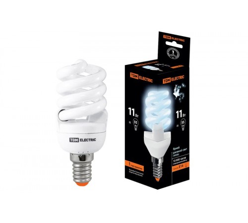 Лампа энергосберегающая КЛЛ 11Вт E14 840 cпираль FSТ2 40х93мм  SQ0323-0057  TDM