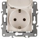 Розетка 12-2103-02 2P+E Schuko со шторками с крышкой, 16АХ-250В,  слоновая кость Б0014694  ЭРА