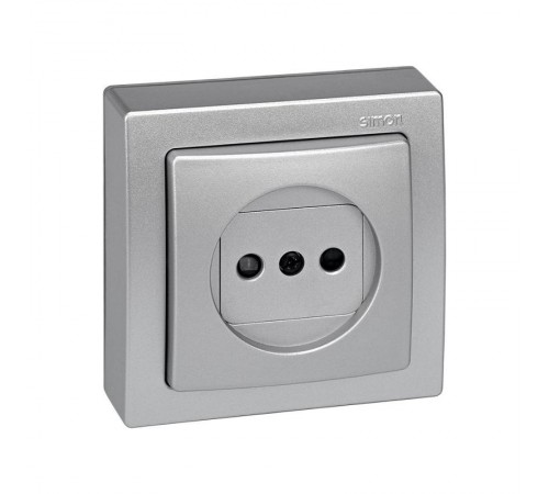 Simon 73 Накладка со шторками на розетку б/з, S73 Loft, алюминий  73040-63  Simon