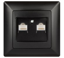 4-304-05 Intro Розетка информационная 2xRJ45, СУ, Solo, антрацит  Б0043393  Intro