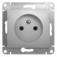 Glossa Алюминий Розетка без заземления  GSL000341  SE