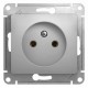 Glossa Алюминий Розетка без заземления  GSL000341  SE