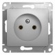 Glossa Алюминий Розетка без заземления  GSL000341  SE