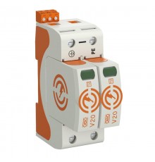 Устройства защиты от импульсных перенапряжений УЗИП для силовых сетей 2 пол. (Класс II), 385 В (V20-2+FS-385)  5095302  OBO Bettermann