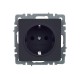 BRITE Розетка с заземлением без шторок 16А РС11-1-0-БрГ графит   BR-R11-16-K53  IEK