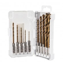 Набор сверл по металлу "Кобальт", 1,5-10 мм, Р6М5К5, шестигранный хвостовик, 10 шт.  KR-91-0634-1  KRANZ