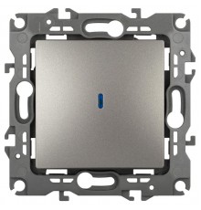 Выключатель ЭРА Серия 12 12-1102-16 с подсветкой, 10АХ-250В, титан   Б0065718  ЭРА