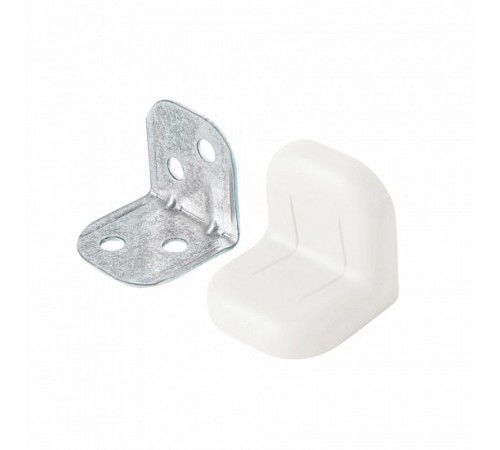 Уголок крепежный 20х28 белый с пластиковой крышкой (4 шт) - пакет   148278  Tech-KREP