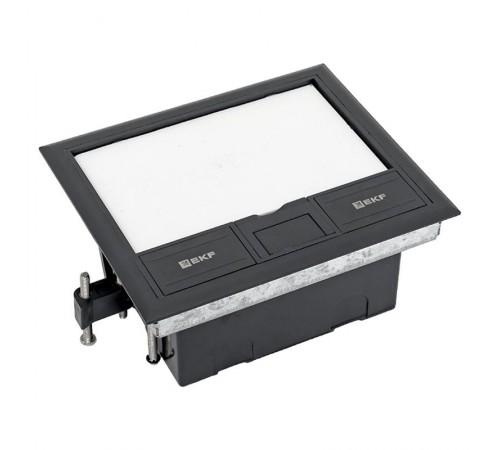 Лючок напольный C-Line 8 IP30 на 8 модулей=4поста, 169х141х72мм (с приборной рамкой) RAL 7012  cl-ln-8  EKF