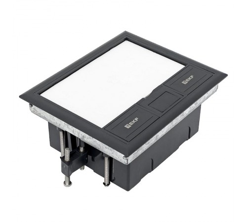 Лючок напольный C-Line 8 IP30 на 8 модулей=4поста, 169х141х72мм (с приборной рамкой) RAL 7012  cl-ln-8  EKF