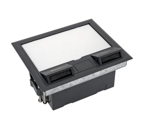 Лючок напольный C-Line 8 IP30 на 8 модулей=4поста, 169х141х72мм (с приборной рамкой) RAL 7012  cl-ln-8  EKF