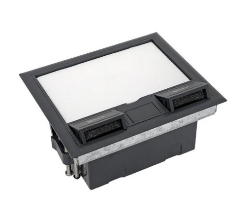 Лючок напольный C-Line 8 IP30 на 8 модулей=4поста, 169х141х72мм (с приборной рамкой) RAL 7012  cl-ln-8  EKF