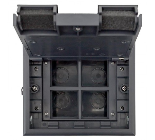 Лючок напольный C-Line 8 IP30 на 8 модулей=4поста, 169х141х72мм (с приборной рамкой) RAL 7012  cl-ln-8  EKF