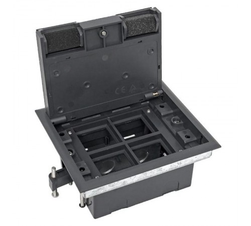 Лючок напольный C-Line 8 IP30 на 8 модулей=4поста, 169х141х72мм (с приборной рамкой) RAL 7012  cl-ln-8  EKF