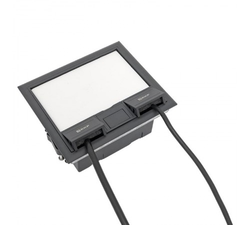 Лючок напольный C-Line 8 IP30 на 8 модулей=4поста, 169х141х72мм (с приборной рамкой) RAL 7012  cl-ln-8  EKF