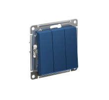 AtlasDesign Аквамарин Выключатель 3-клавишный, сх.1+1+1, 10АХ, механизм  ATN001131  SE