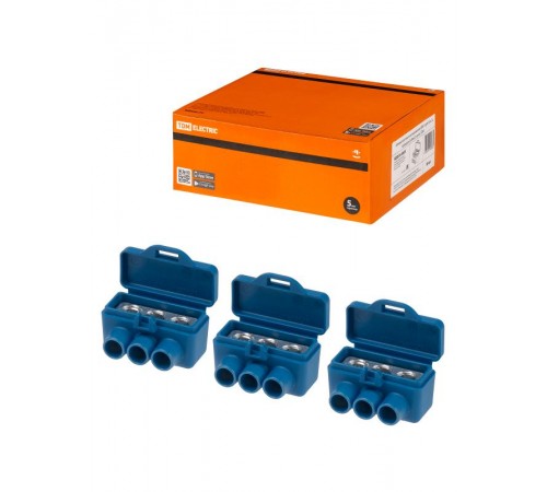 Клемма винтовая изолированная КВИ-3 для Al и Cu проводов (6,0мм2) синяя  SQ0510-0604  TDM