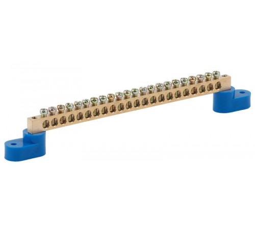 Шина N "ноль" на двух угловых изол ШНИ-8х12-22-У2-синий NO-222-74 Б0033452  ЭРА