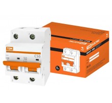 Выключатель автоматический двухполюсный ВА47-100 50А C 10кА  SQ0207-0063  TDM