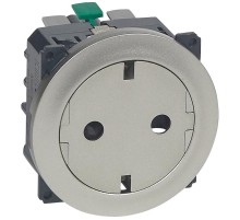 Celiane Титан Розетка с плоской лицевой панелью с/з, безвинт зажим (накладка+механизм)  067167  Legrand