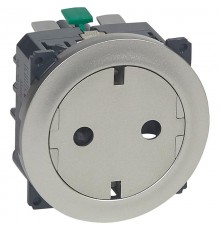 Celiane Титан Розетка с плоской лицевой панелью с/з, безвинт зажим (накладка+механизм)  067167  Legrand