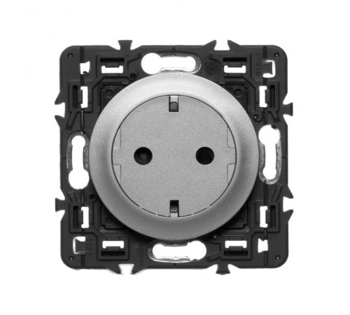 Celiane Титан Розетка с плоской лицевой панелью с/з, безвинт зажим (накладка+механизм)  067167  Legrand
