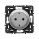 Celiane Титан Розетка с плоской лицевой панелью с/з, безвинт зажим (накладка+механизм)  067167  Legrand