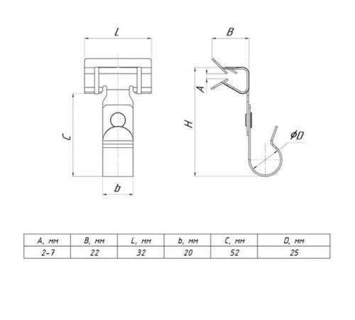 Зажим балочный 3-8 мм под трубу 25 мм TDZ  BZ3-8-T25  EKF