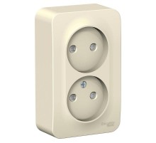 Blanca Молочный О/У с изолирующей пластиной Розетка 2-ая без заземления со шторками 16А, 250В  BLNRA001212  SE
