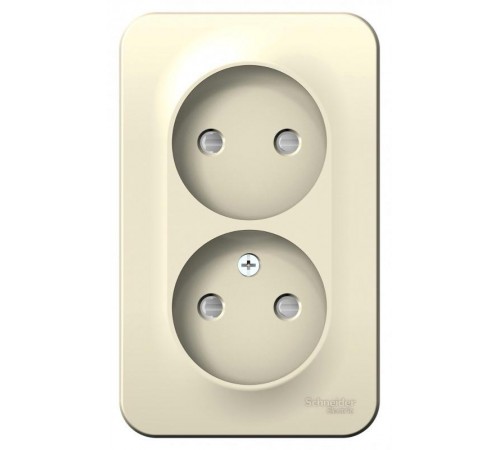 Blanca Молочный О/У с изолирующей пластиной Розетка 2-ая без заземления со шторками 16А, 250В  BLNRA001212  SE