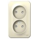 Blanca Молочный О/У с изолирующей пластиной Розетка 2-ая без заземления со шторками 16А, 250В  BLNRA001212  SE