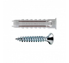 Дюбель для полнотелых материалов + шуруп SX 4X20 (50 шт)-пакет  152275  Fisher