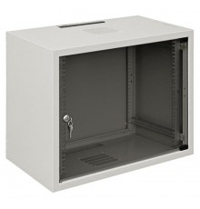 Шкаф настенный WZ-3504-01-01-011 (19"),серия SJ2,6U,337x600х400,со стекл.дв.ю,сер. (RAL 7035) (SJ-106) собр.  15739  Zpas