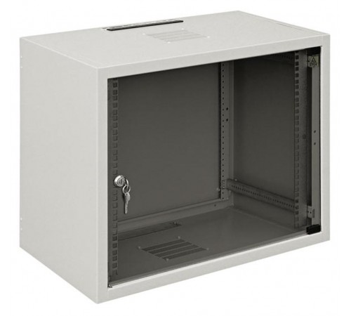 Шкаф настенный WZ-3504-01-05-011 (19"),серия SJ2,18U,871x600х400,со стекл.дв.ю,сер. (RAL 7035) (SJ-118) собр.  15708  Zpas