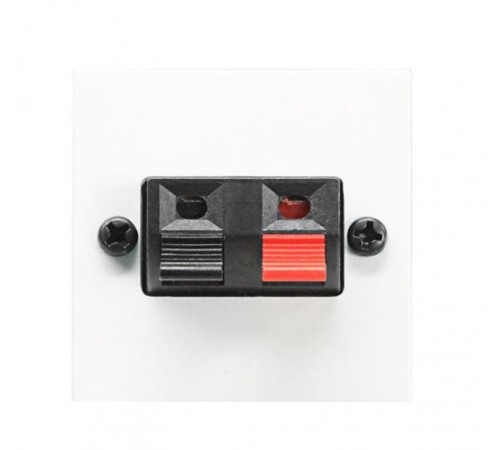 Механизм аудиоразъёма для подключ громкоговор./динамиков ("прищепки"),"чёрн+крас",2модул, серия Zenit, цв.альпийский  белый  2CLA225710N1101  ABB