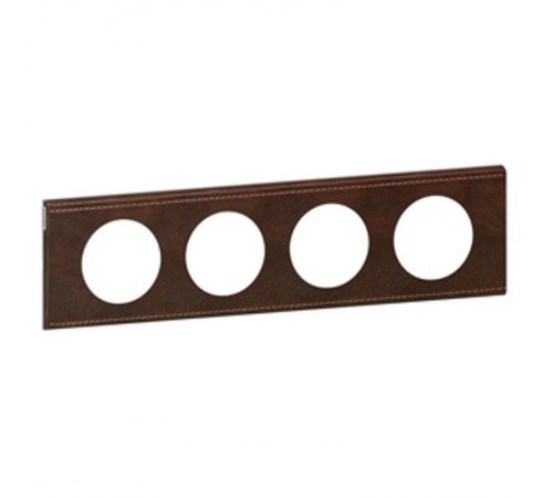 Celiane Коричневая текстурная кожа Рамка 4-я (2+2+2+2 мод)  069404  Legrand