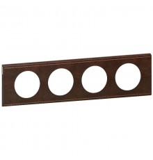 Celiane Коричневая текстурная кожа Рамка 4-я (2+2+2+2 мод)  069404  Legrand