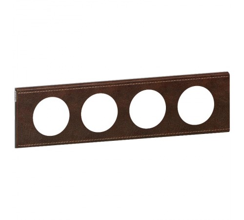 Celiane Коричневая текстурная кожа Рамка 4-я (2+2+2+2 мод)  069404  Legrand