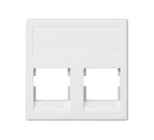 Розетка прямая для передачи данных на 2 разъема RJ45 без шторок белого цвета K45 Connect  KB076-9  Simon