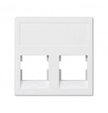 Розетка прямая для передачи данных на 2 разъема RJ45 без шторок белого цвета K45 Connect  KB076-9  Simon