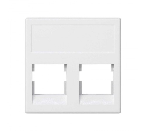 Розетка прямая для передачи данных на 2 разъема RJ45 без шторок белого цвета K45 Connect  KB076-9  Simon