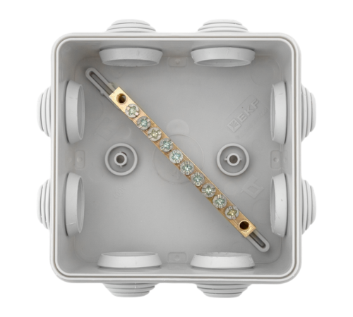 Коробка КУП-030-031 с крышкой наружная (85х85х40) для прямого монтажа 8 мембр. вводов серая IP55  plc-kmr-030-031-g  EKF