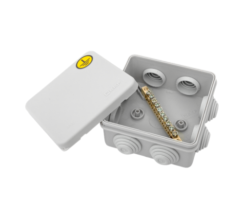 Коробка КУП-030-031 с крышкой наружная (85х85х40) для прямого монтажа 8 мембр. вводов серая IP55  plc-kmr-030-031-g  EKF