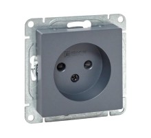 Механизм розетки, 16А, без заземления, со шторками, графит Эпика  UP1-SOG-101 EKF