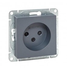 Механизм розетки, 16А, без заземления, со шторками, графит Эпика  UP1-SOG-101 EKF